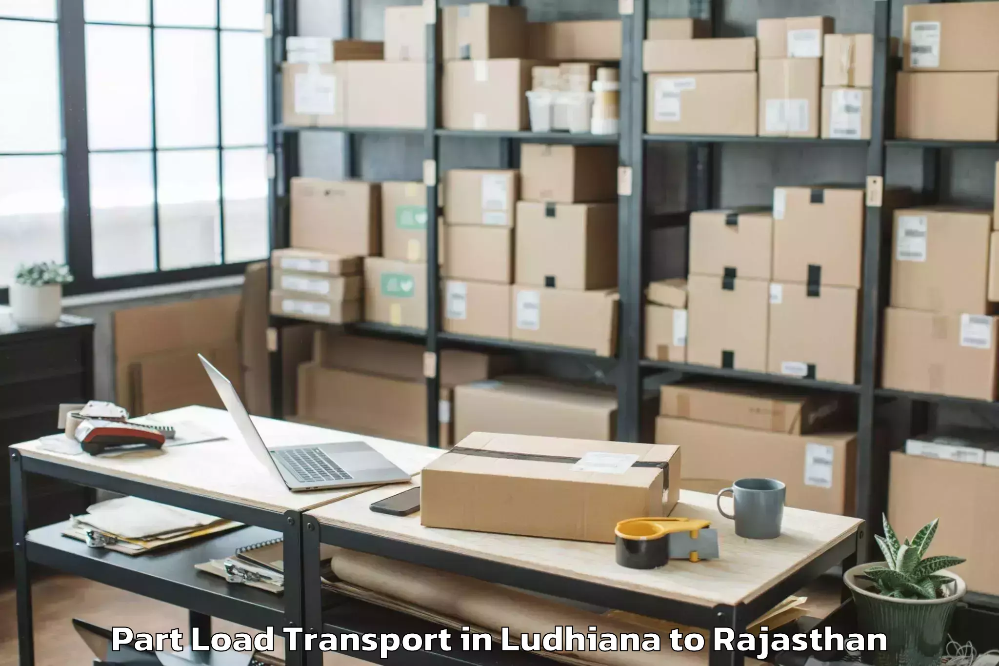 Book Ludhiana to Abhilashi University Jaipur Part Load Transport